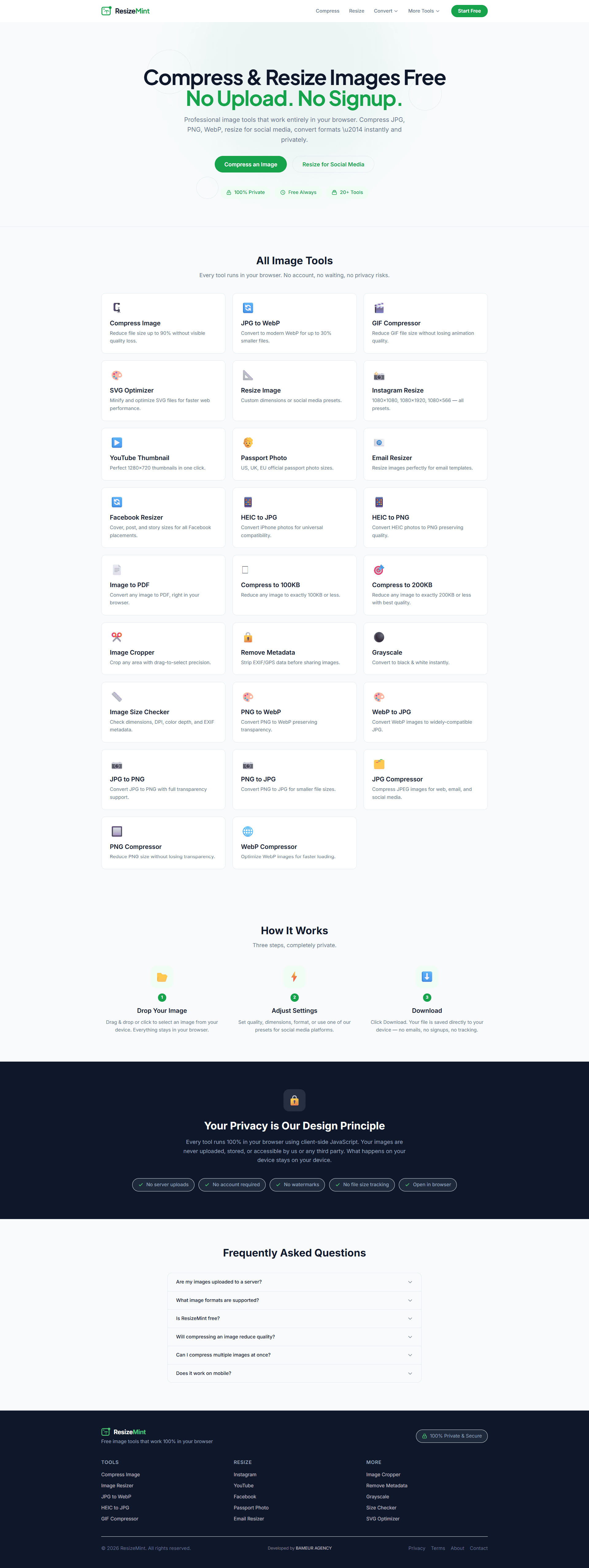 ResizeMint — Web Design project by Bameur Agency